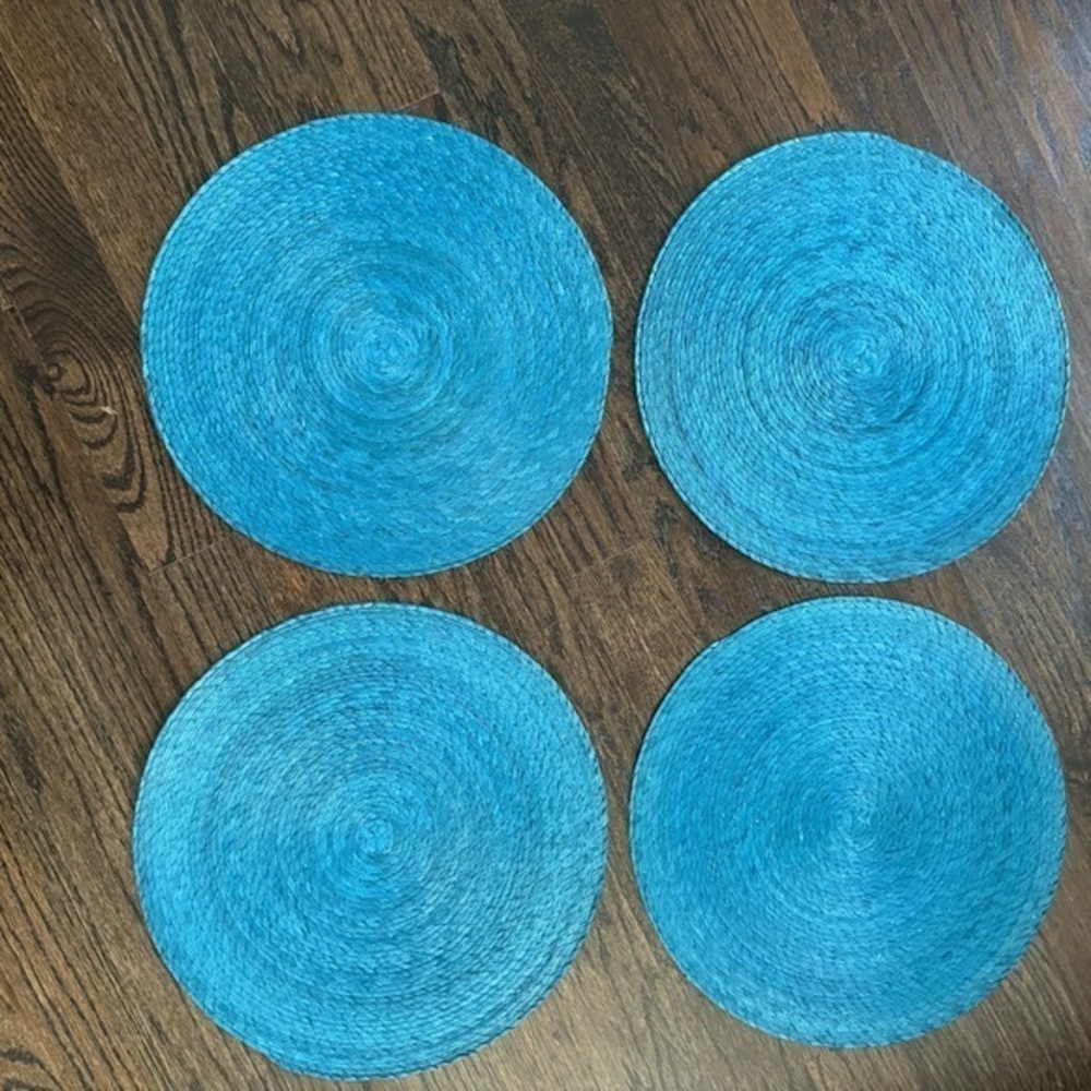 Crate&Barrel Blue Woven Placemats